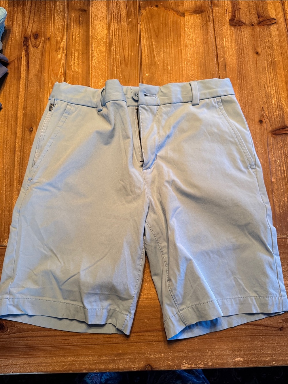 Vineyard Vines Light Blue Performance Shorts with Navy Trim